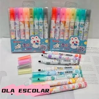 Kit com 8 cores Marcador para Quadro Branco Caneta com Tinta Flutante Sai na Água Tatuagem Novidade.. em Oferta na Shopee
