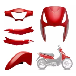 Kit Carenagem Plástica Biz 125 2008/2009/2010 Vermelho Maceió 4 Peças