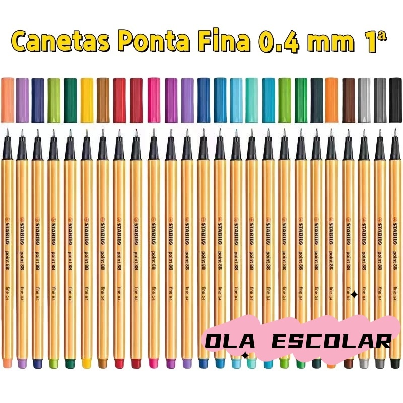 KIT COM 6/12/24/36/48 Canetas Coloridas Fine Line Ponta Fina 0.4 mm 1ª Linha em Oferta na Shopee