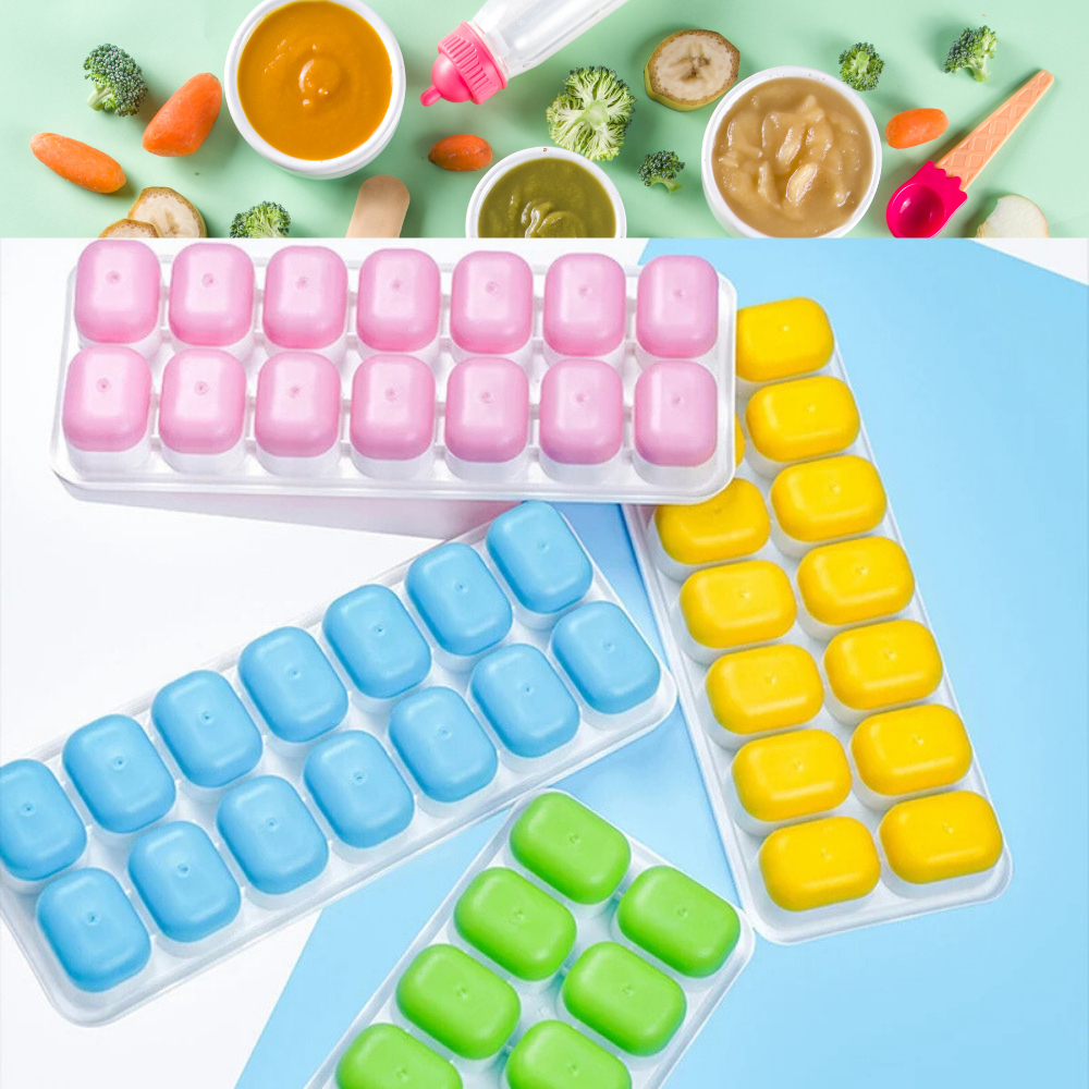 4 Forminhas de Gelo Cubo Rígido fundo Silicone Papinha Frutinha Drinks com ou sem Tampa em Oferta na Shopee