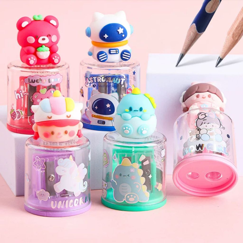 Apontador de Lápis Duplo com depósito - apontador escolar/material escolar/escritório/volta as aulas