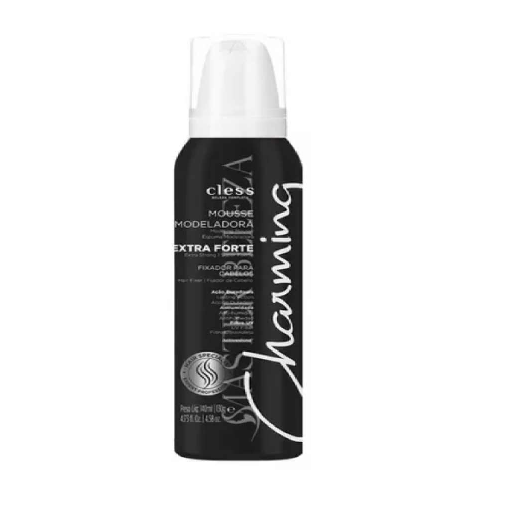 Mousse Modeladora Charming Extra Forte 140ml Cless fixador para cabelo com fixação volume duradouros