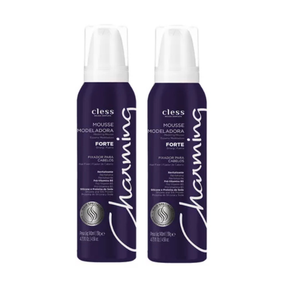 Kit 2 Mousse Modeladora Charming Forte 140ml Fixador Cabelo