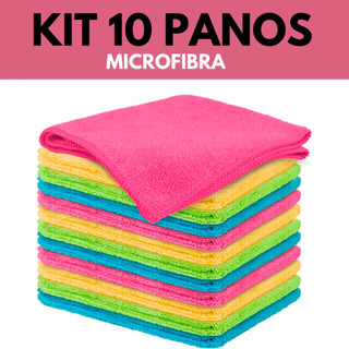Kit 10 Pano Microfibra flanela microfibra pano de limpeza
