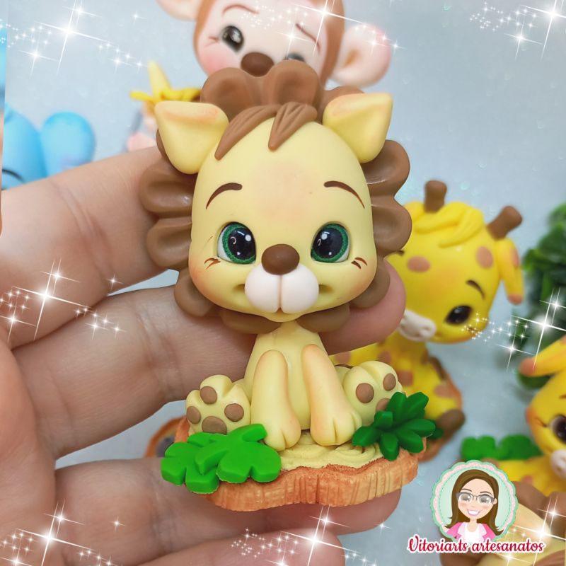 Kit 5 Apliques luxo -Bichinhos Safari Baby em Oferta na Shopee