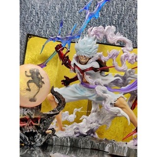 Luffy Gear 5 Nika Com LED em Tamanho Gigante - 28cm de Pura Ação One Piece Action Figure Boneco
