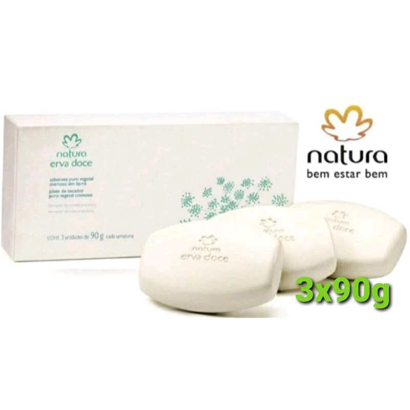 Sabonete erva doce natura 03 unid de 90g novo original