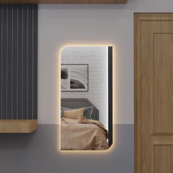 Espelho Organico Com Led E24 Luz Branca e Amarela Sala Quarto Salão