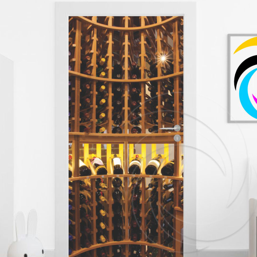 Vinho 02660  - Papel Parede Adesivo para Portas de Madeira ou Vidro Decoração Revestimento