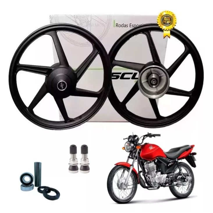 Roda Liga Leve Scud Fan 125 2009/2017 Ks 6p Par Freio Tambor
