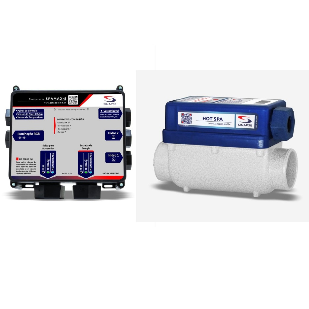 Aquecedor Hot Spa + Caixa De Comando Do Aquecedor Spamax 5 Sinapse