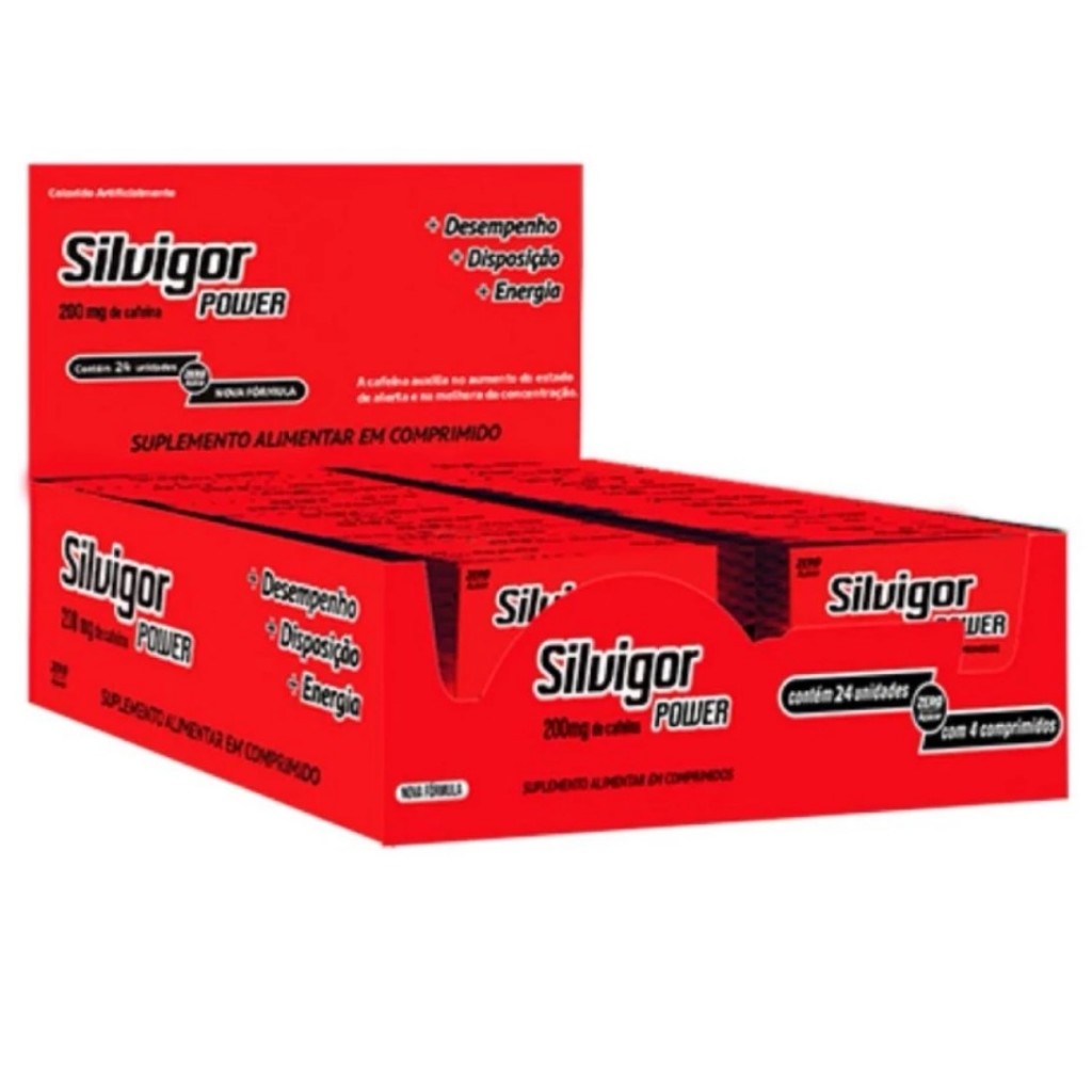 Cafeína para atletas - Silvigor Power - Display com 24 unidades