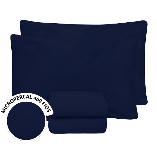 Kit Lençol Micropercal 400 Fios Solteiro King/Queen Size/Casal Padrão Jogo de Cama Tecido Acetinado
