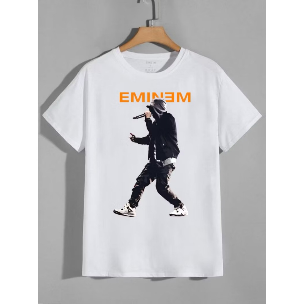 Camiseta Eminem Fuel Rapper Americano Cantor Hip-hop Blusa Camisa Unissex Masculino Feminino Algodão