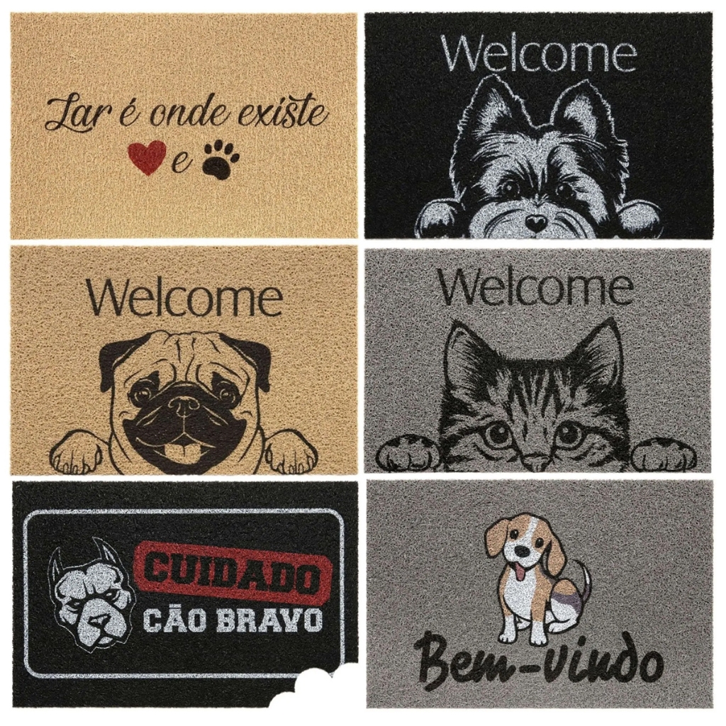 Tapete Capacho Porta De Entrada 40x60cm Pet Ideal Para Cães Gatos Vinil Premium Kapazi em Oferta na Shopee