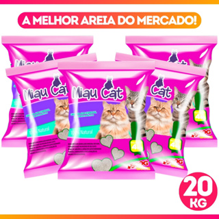 Kit Com 5 Pacotes de Areia Sanitária Antiodor Tira Cheiro Miaucat Para Gatos Tradicional 100%Natural em Oferta na Shopee