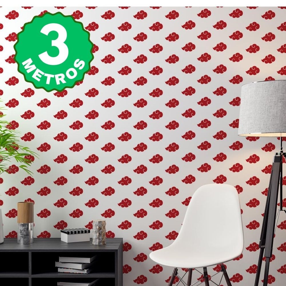 Papel de Parede Adesivo Naruto Akatsuki Gamer Quadrinhos Manga Lavável 3 Metros