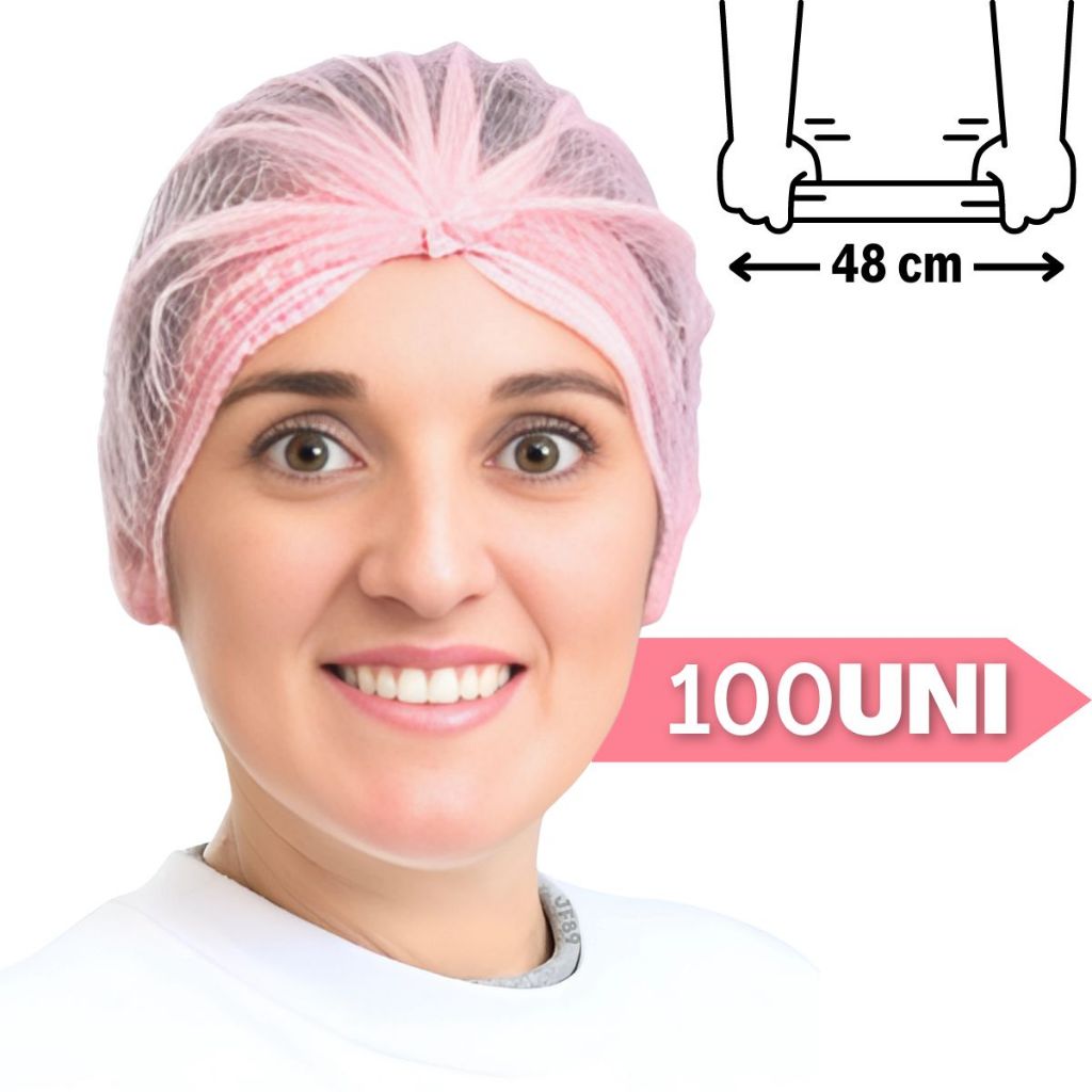 Touca descartável ROSA c/ Elástico TNT - 100 Unidades em Oferta na Shopee