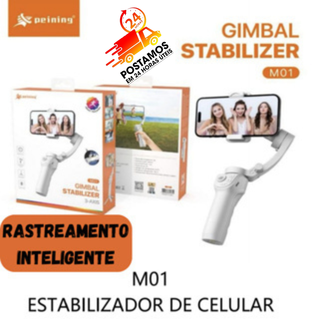 PEINING Estabilizador de Celular Portátil Gimbal com Rastreamento Inteligente de IA ORIGINAL em Oferta na Shopee