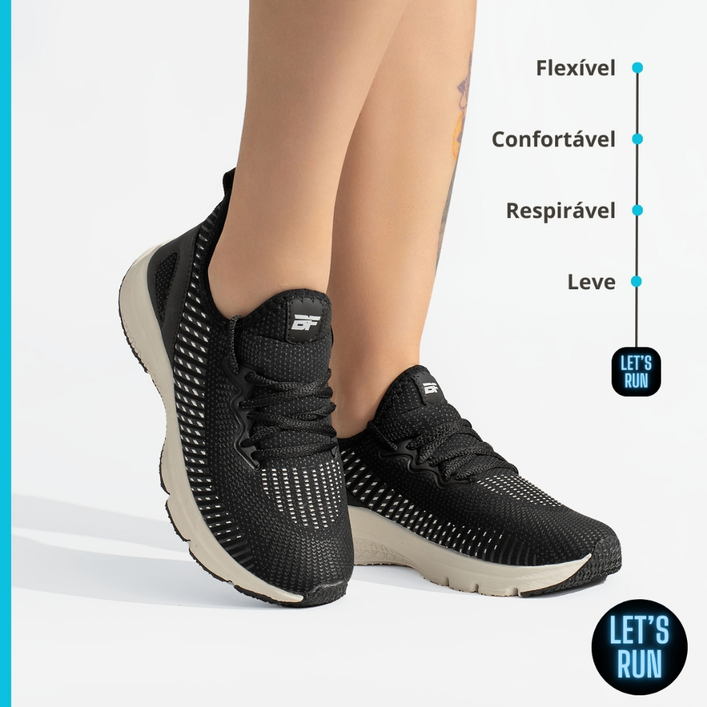 Tênis Feminino Academia Caminhada Esportivo Treino Malhar Olimp BF Shoes Wave