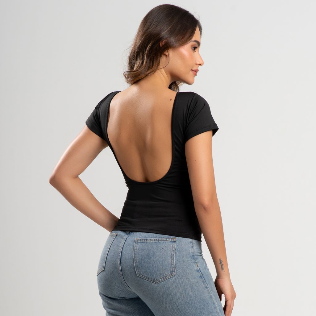 Blusa Costa Nua Gringa Suplex Forrada Zero Transparência