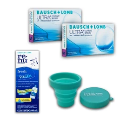 Lentes De Contato Ultra Hidrogel Mensal 02 Caixas com Renu 60ml