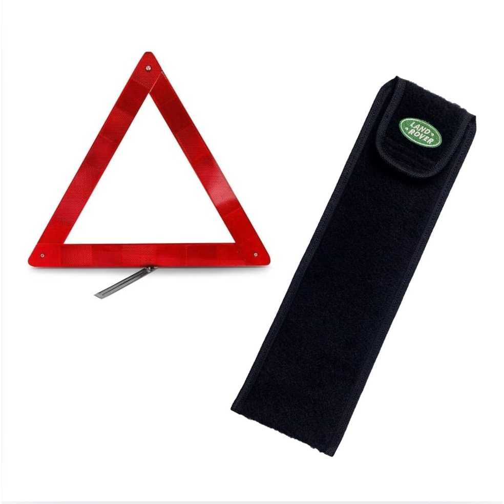 Porta Triangulo Land Rover Carpete Preto + Triangulo De Segurança Automotivo Universal