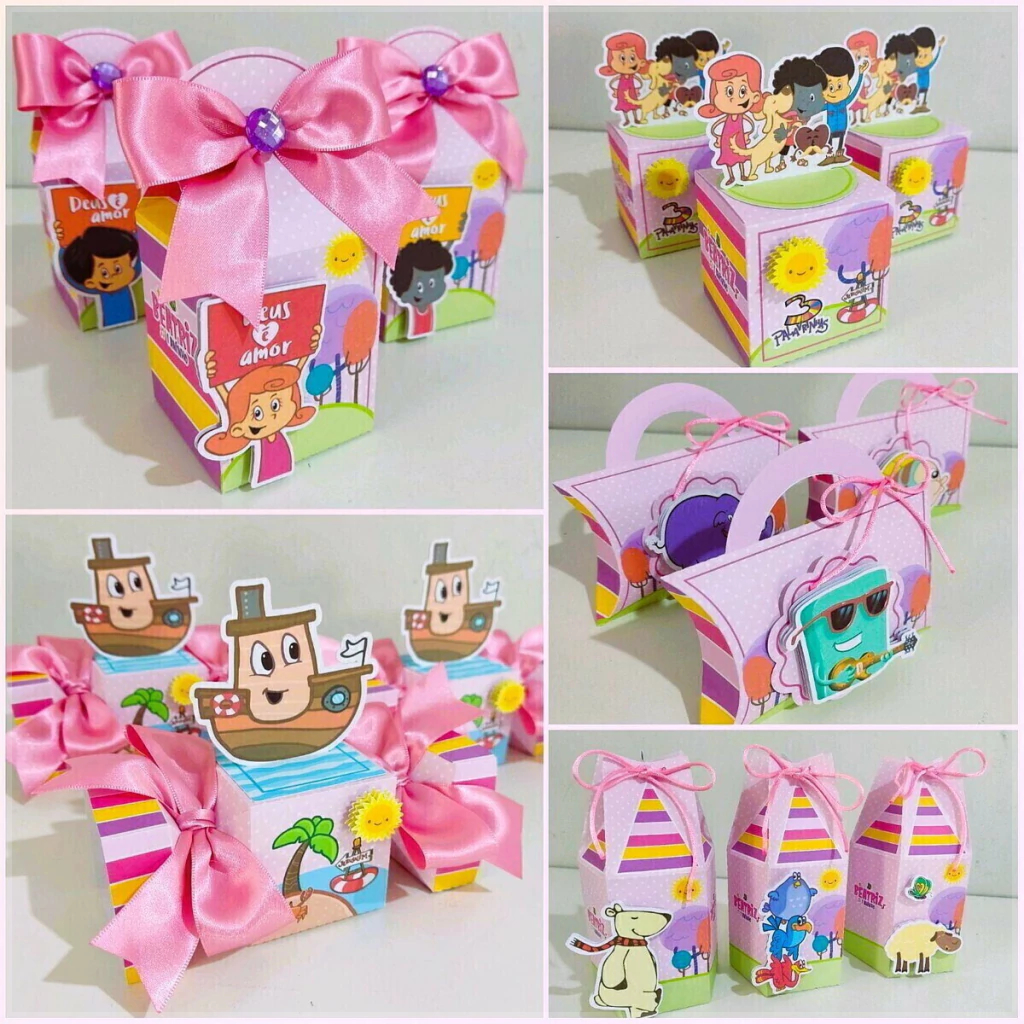 Kit Personalizados 3 Palavrinhas Lembrancinhas Caixinhas para Festa De Aniversário