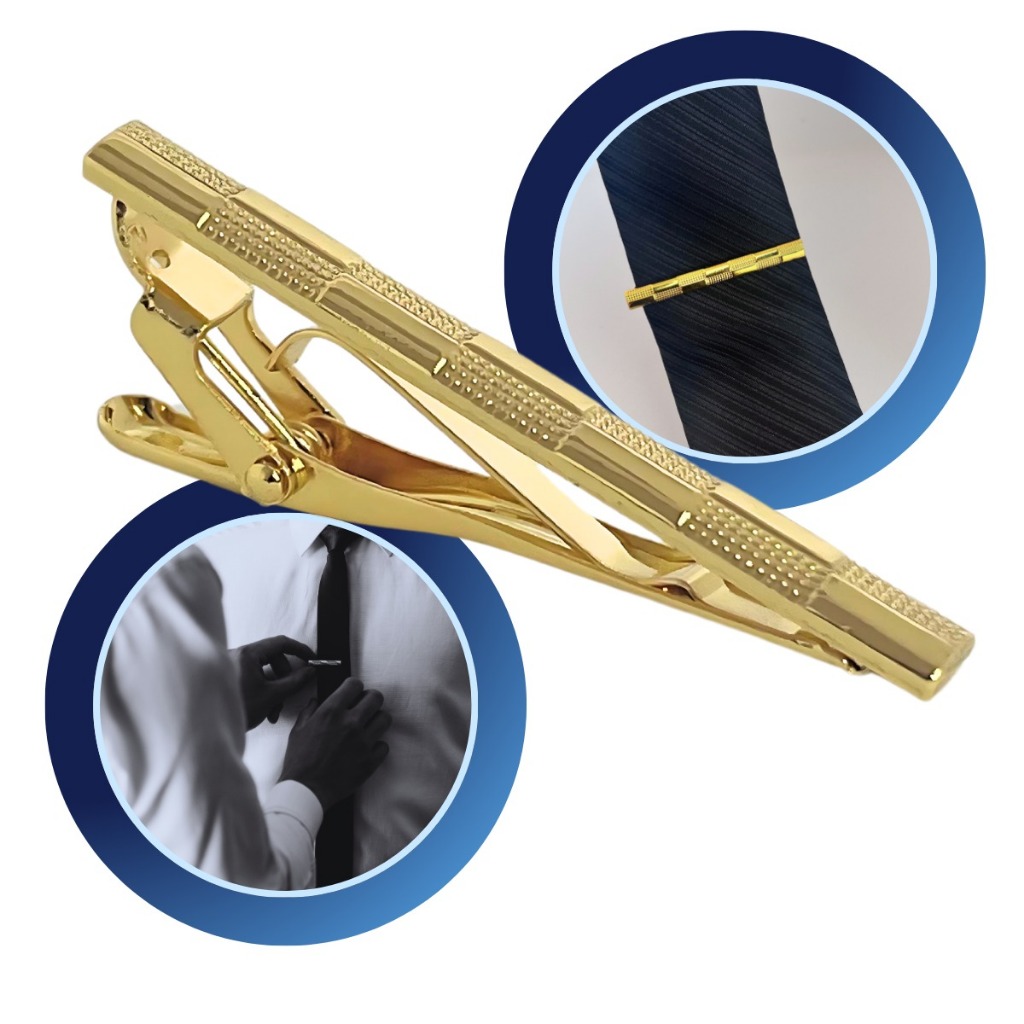 Prendedor de Gravata Slim e Semi Slim Prateado e Dourado em Oferta na Shopee
