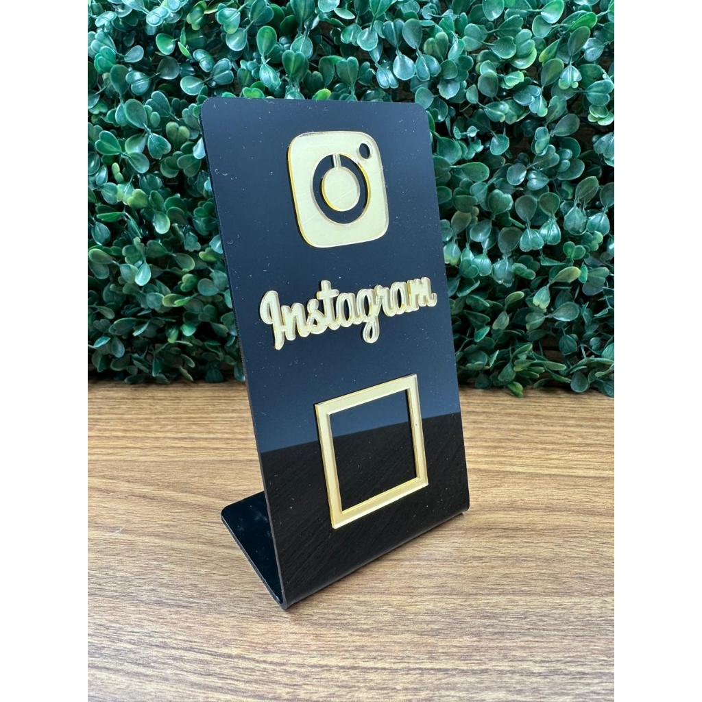 Plaquinha de Acrílico para QR Code - Perfil Insta