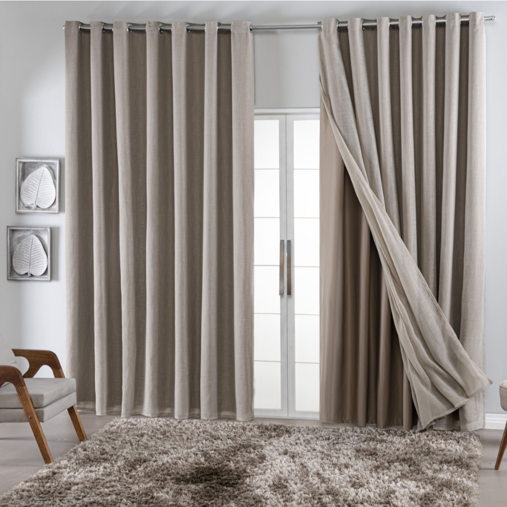 Cortina Gaze de Linho com Forro Blackout 5 metros x 2,50 Sala Quarto em Oferta na Shopee
