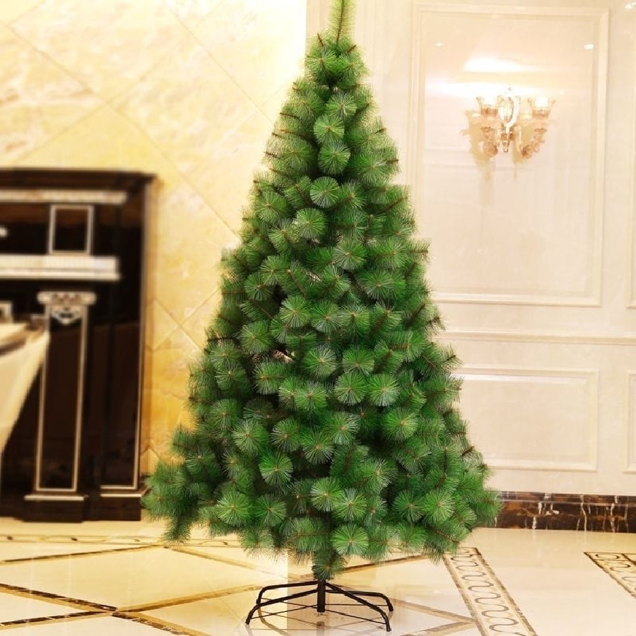 Árvore De Natal Pinheiro 2,10M Com 330 Galhos Apoio De Metal Verde Sala Natal Família Natalina