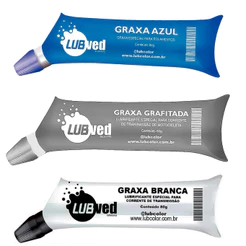 Bisnaga Graxa Branca Azul Grafitada Náutica 80g - Com Bico Para Moto Rolamento Junta Homocinetica