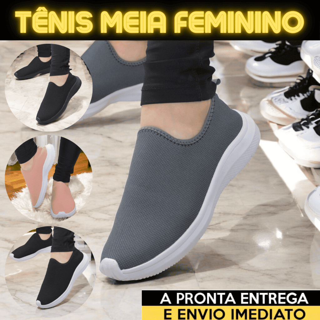 Tênis Meia Cinza Super Macio Leve e Confortável Lançamento 26 Ao 41 G1 em Oferta na Shopee