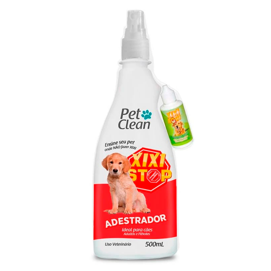 Kit Adestrador Pet Xixi Stop Não - Xixi Aqui Pet Clean 500ml para Cães e Gatos