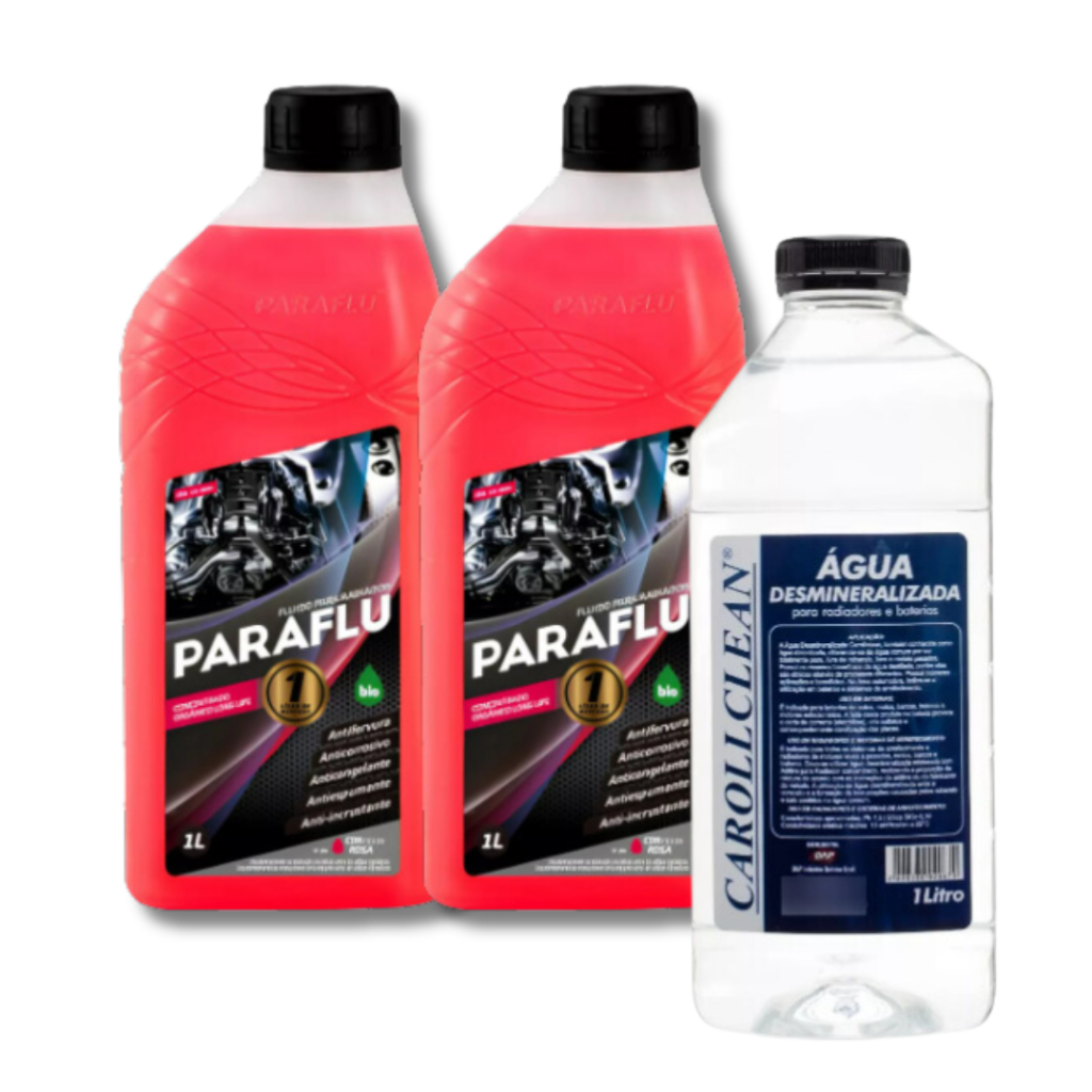 KIT 2 LITROS DE PARAFLU CONCENTRADO MAIS 1 ÁGUA DESMINERALIZADA