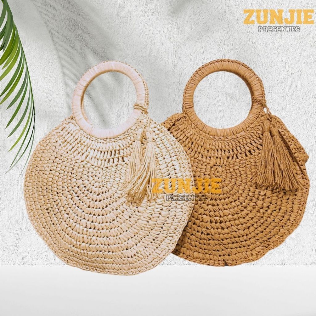 Bolsa De Praia Redonda Verão SZJ-68013 em Oferta na Shopee