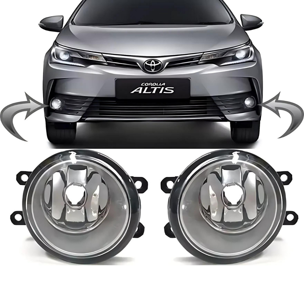 Par Farol Milha Corolla 2015 2016 2017 2018 2019 Aulixar Neblina Lente Vidro Regulagem Foco Manual