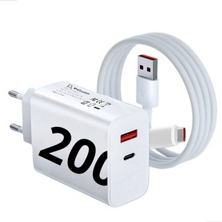 Carregador Turbo 200w Usb-c Compativel Com iPhone 15 Xiaomi