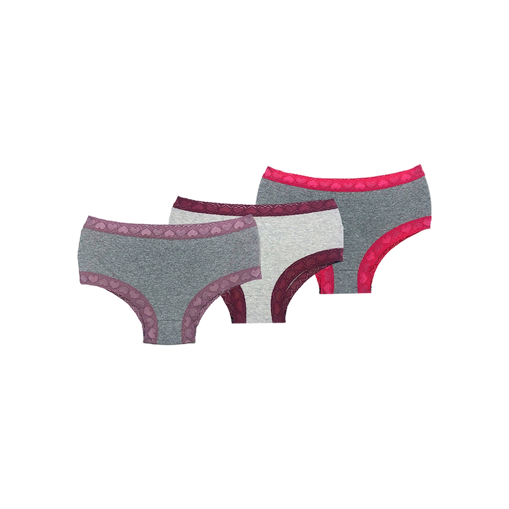Kit 03 Calcinhas Algodão Infantil Coração 3 Unidades em Oferta na Shopee