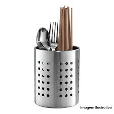 Porta Talher Escorredor Vazado Cozinha Porta Objetos De Inox Prata em Oferta na Shopee