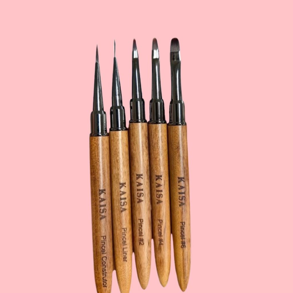 Pincel Para Gel Amadeirado Kaisa em Oferta na Shopee
