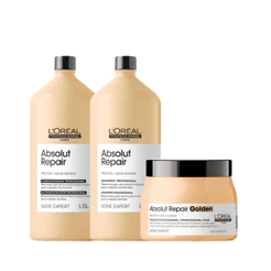 Kit Absolut Repair - Shampoo e Condicionador 1,5L e Máscara Golden Light 500g - L'Oréal