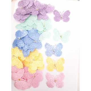 Aplique Borboleta Rendada de Cetim pct c/50 unidades 6cm em Oferta na Shopee