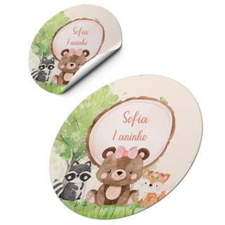 Rótulos Adesivo Lembrancinha Infantil Festa Escolha Tema Bosque Encantado em Oferta na Shopee