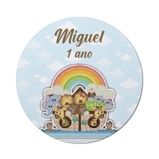 Rótulos Adesivo Lembrancinha Infantil Festa Escolha Tema Arca De Noé Azul em Oferta na Shopee