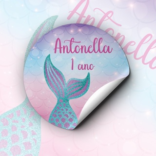Adesivos Rótulos Etiquetas Personalizadas Festa Infantil Temas Diversos Calda De Sereia em Oferta na Shopee