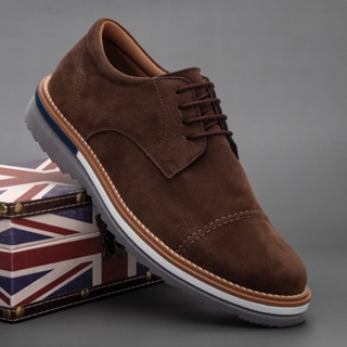 Oxford em Camurça Masculino Elegance Social com Cadarço Solado Bicolor Couro Soft Leve em Oferta na Shopee