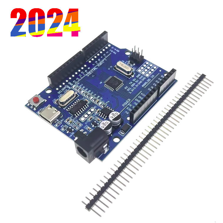 Uno R3 Ch340 Usb-C Compatível com Arduino Tipo Usb-C Chip Smd sem Cabo Usb-C Automação Projetos Prototipação