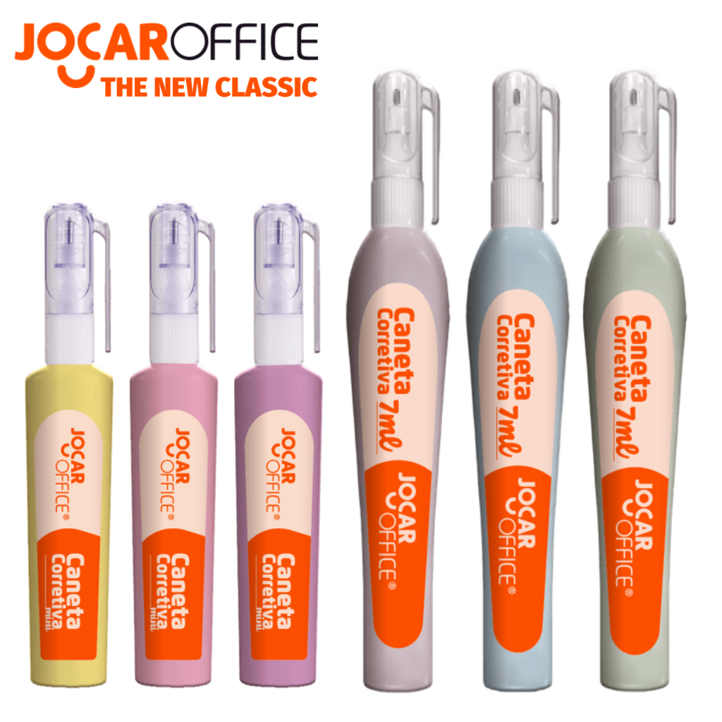 Caneta Corretiva Jocar Office Tom Pastel Colorida - 7ml ou 4ml